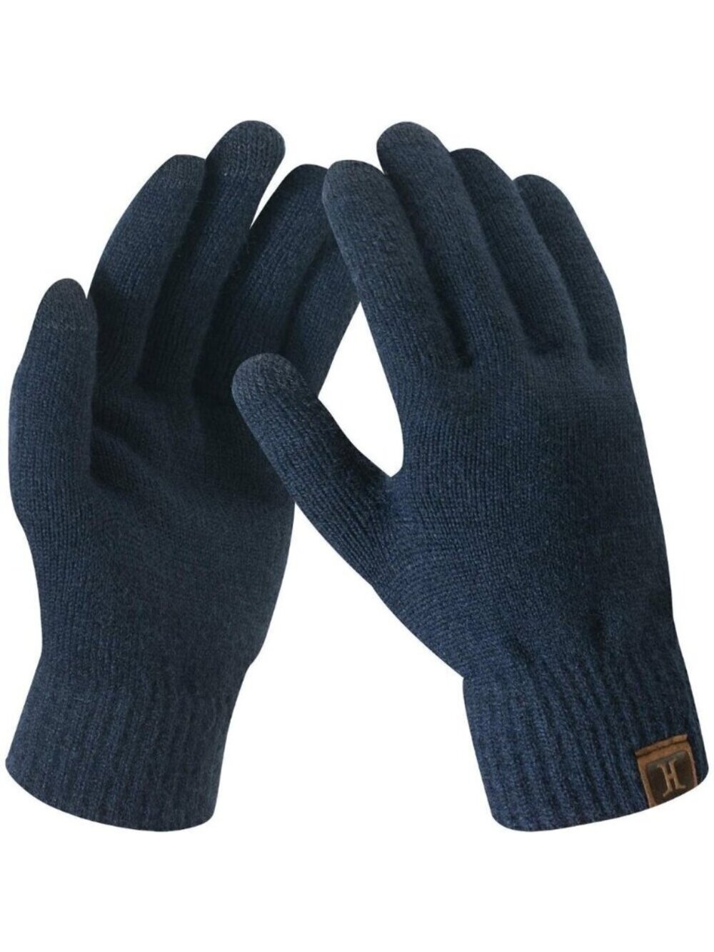 🆕 Women Blue Stretch Thermal Magic Gloves Warm Winter Knitted Fleece Texting